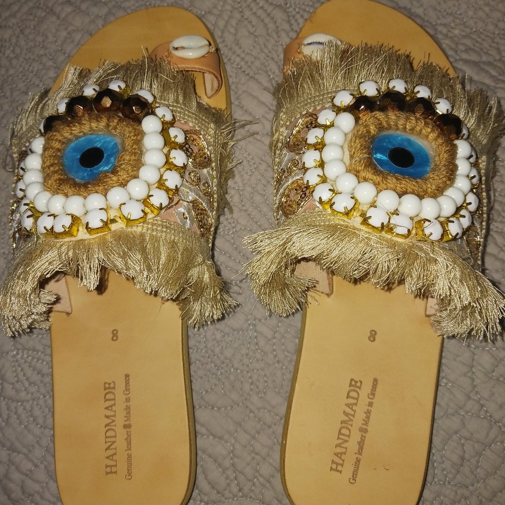 Greek Beautiful leather Sandals - Picture 1 of 4